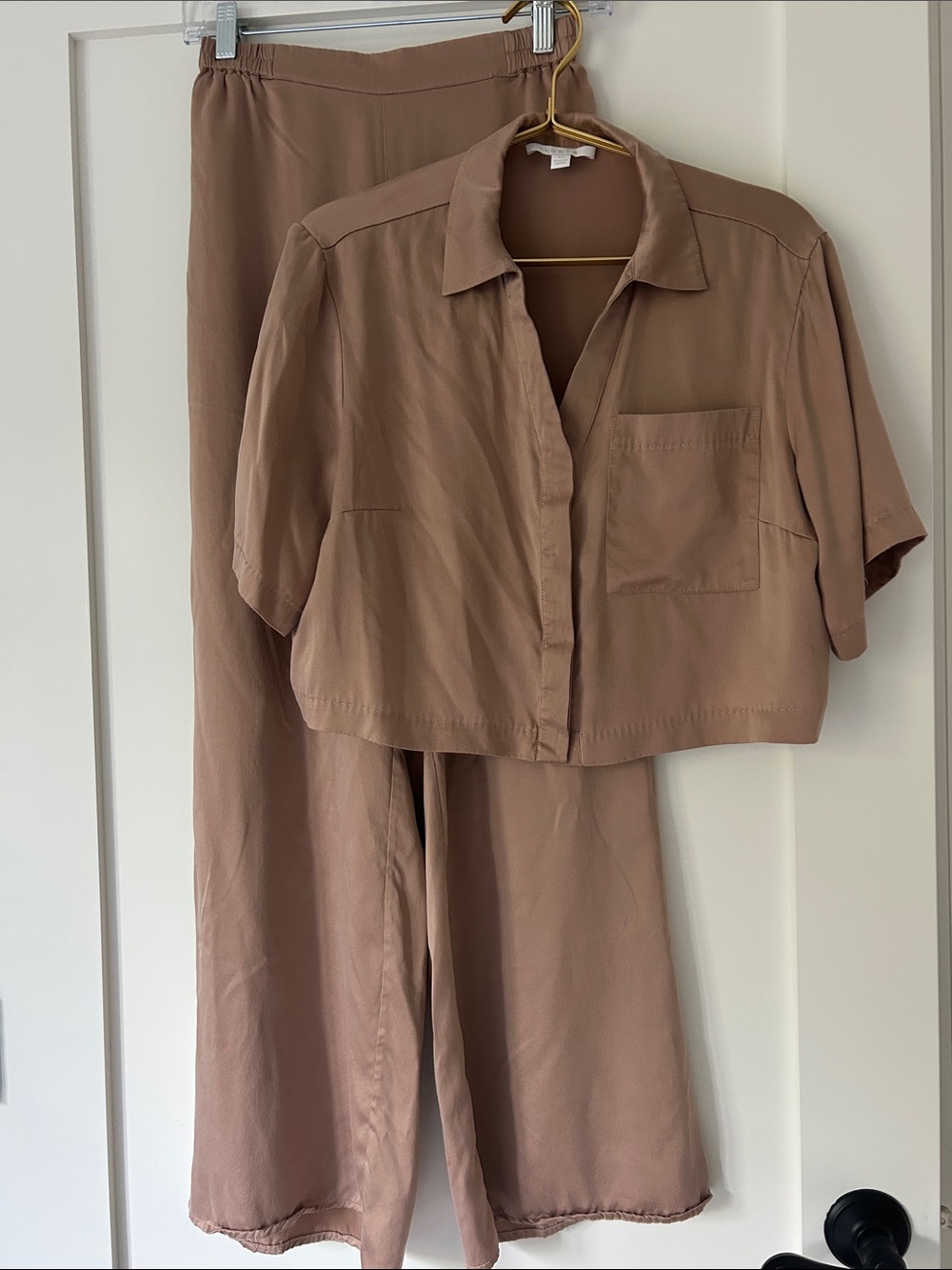 Lunya Wide-Leg Pant Set in Mauvy Taupe Brown